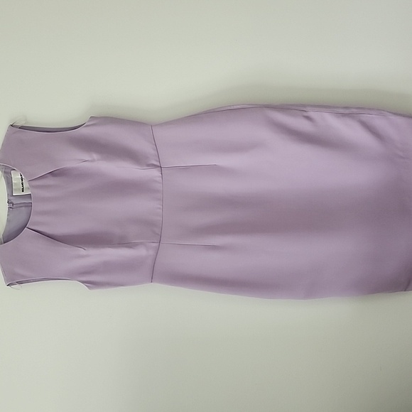 Roland Mouret Elegant Wool and Silk Lavender Sleeveless Sheath Midi Dress Sz 10 - Picture 5 of 16